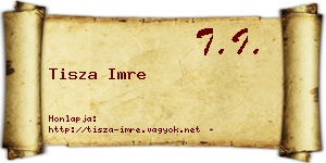 Tisza Imre névjegykártya